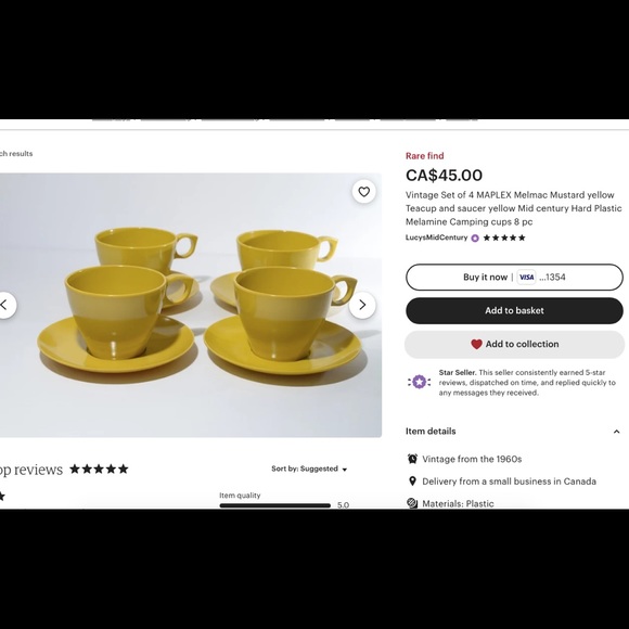 Vintage Melmac Teacups/Saucers - Picture 6 of 6